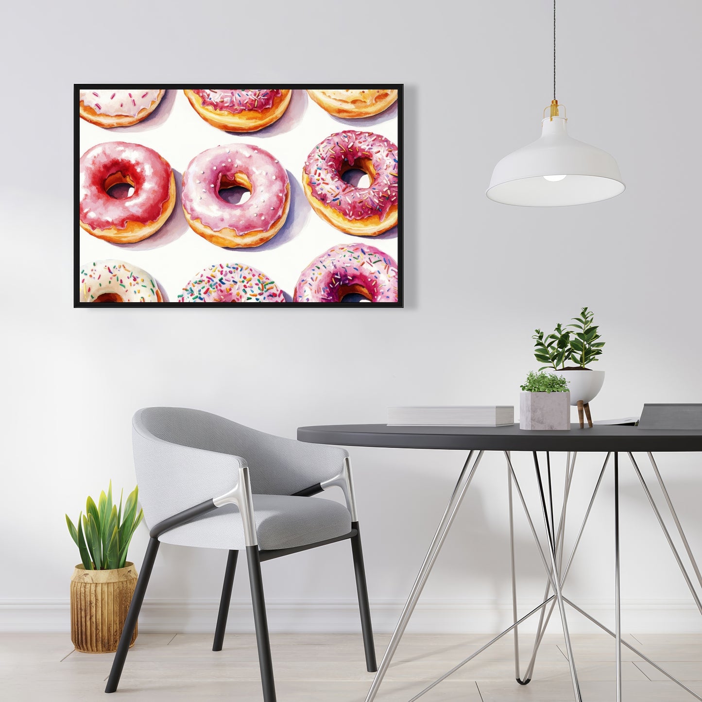 Yummy Beige Framed Canvas - Elegant Home Decor Piece