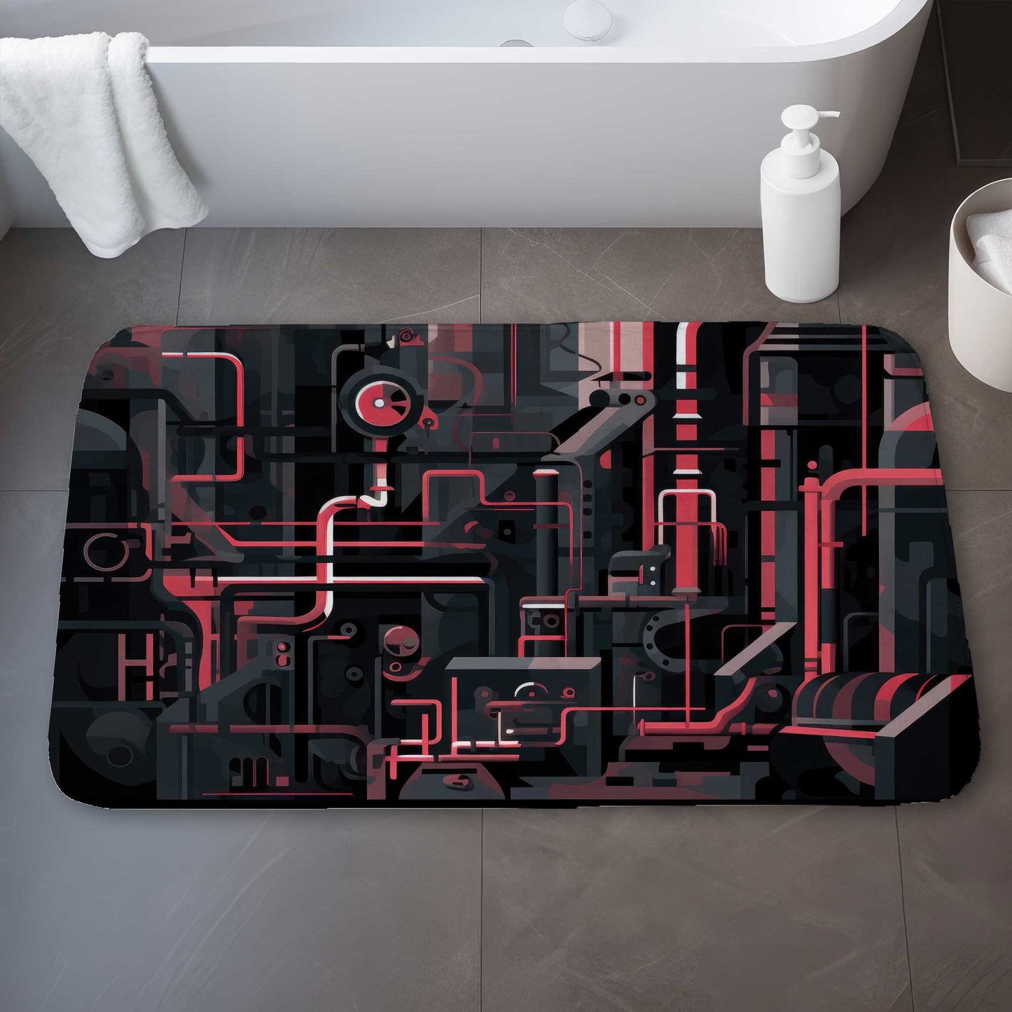 Industrial Empire Bath Mat | Durable Home Decor Rug