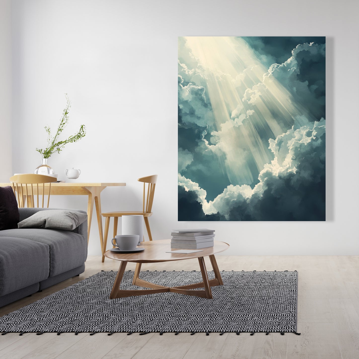 Beam of Light - Gray Canvas Home Decor Artwork | Stylish Design
