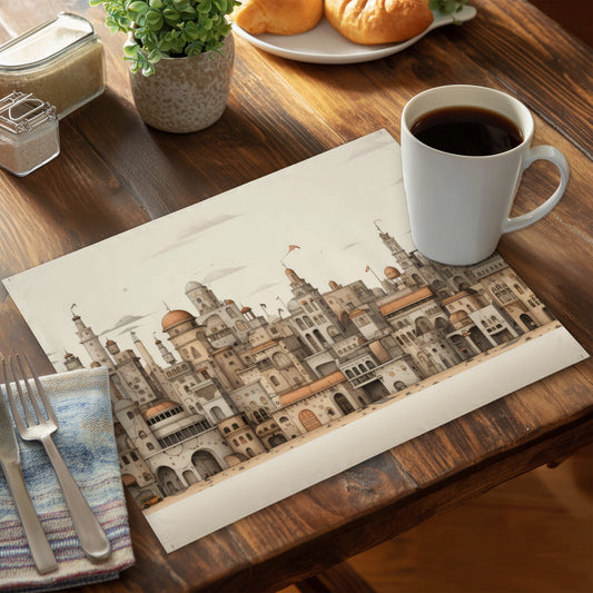 The Old Town Brown Polyester Placemat | Home Decor Accent