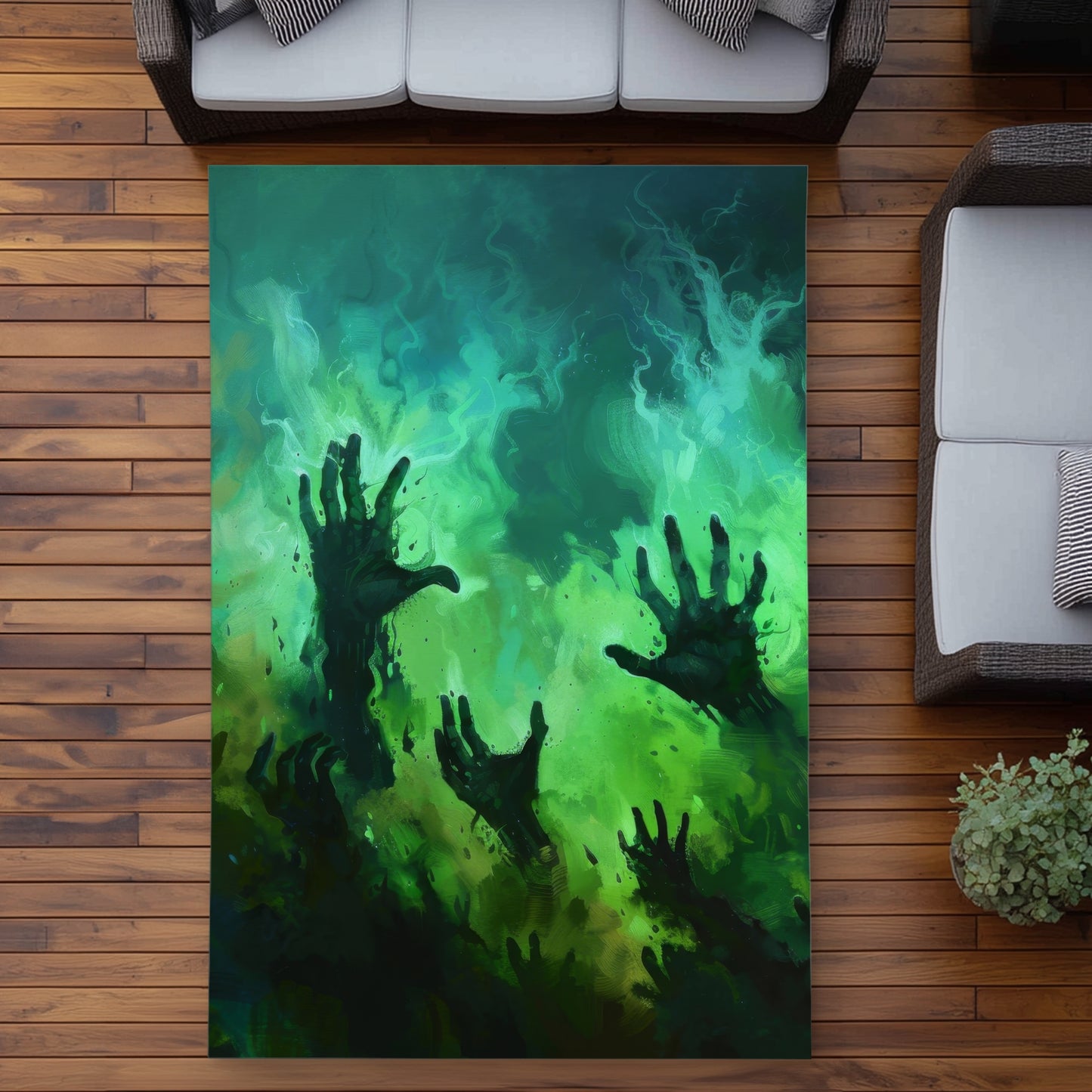 Hands of Despair Outdoor Area Rug | Stylish Home Decor