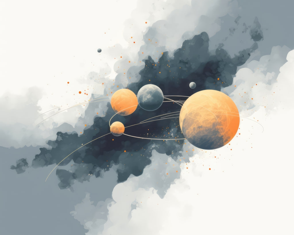 Circle of Planets - Gray Braided Polyester Placemat | Home Decor