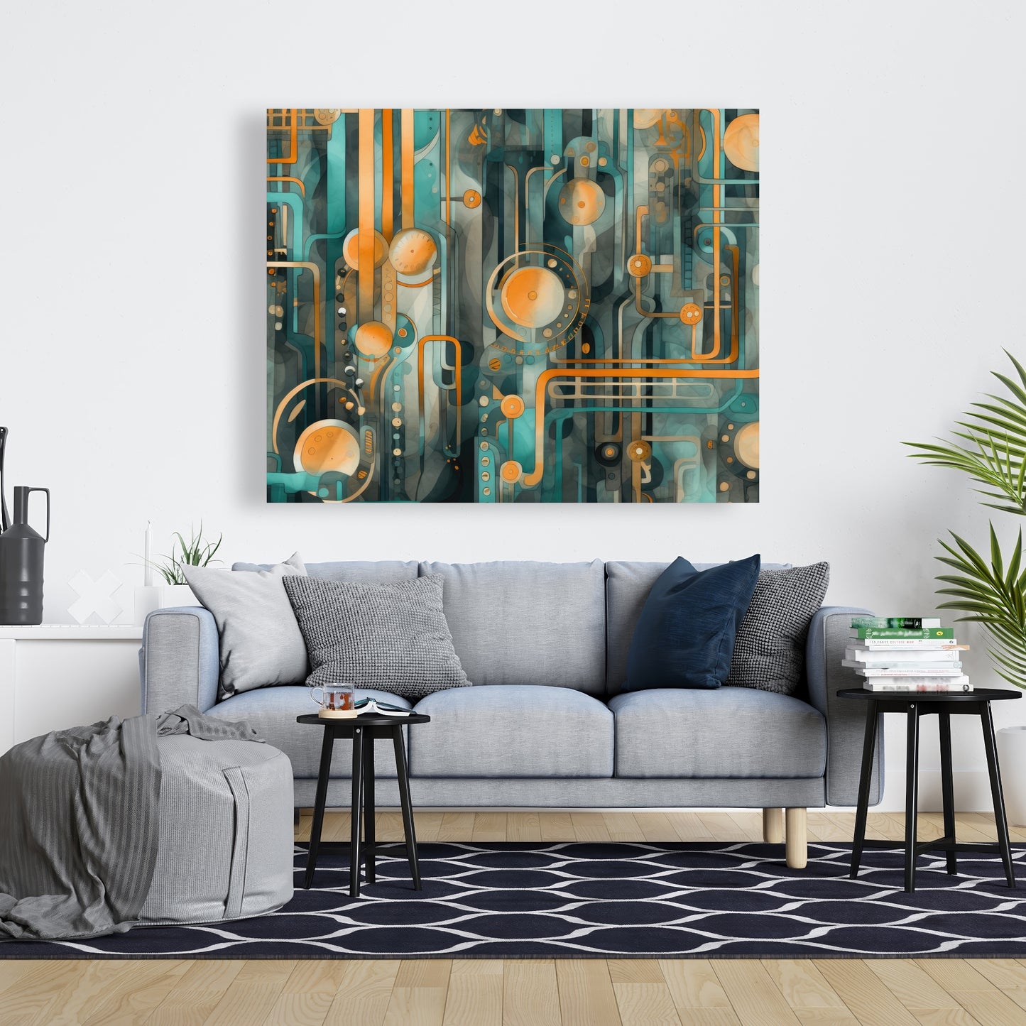 Astrological Machinery - Gold Canvas Home Decor for Elegance