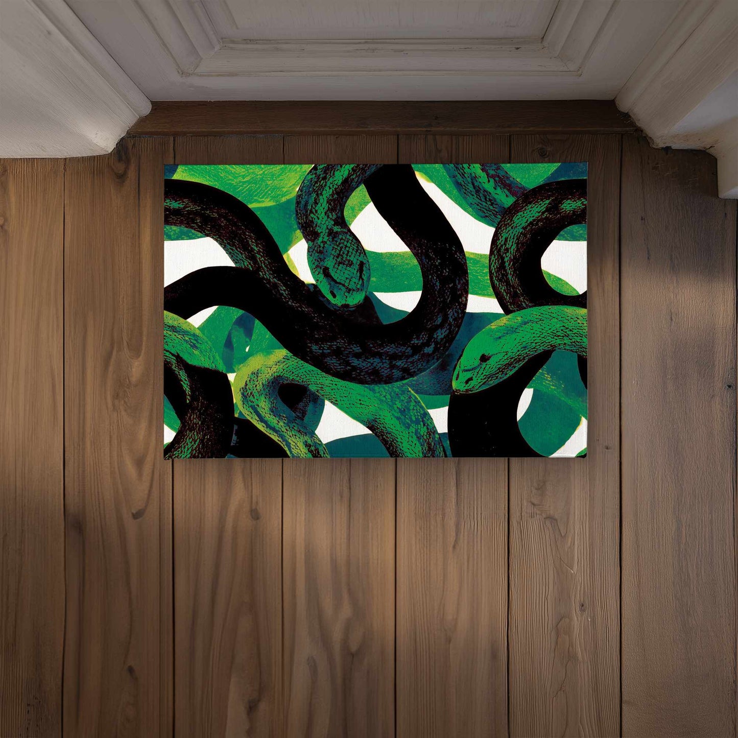 Emerald Coil Dance Indoor Outdoor Door Mat | Home Decor