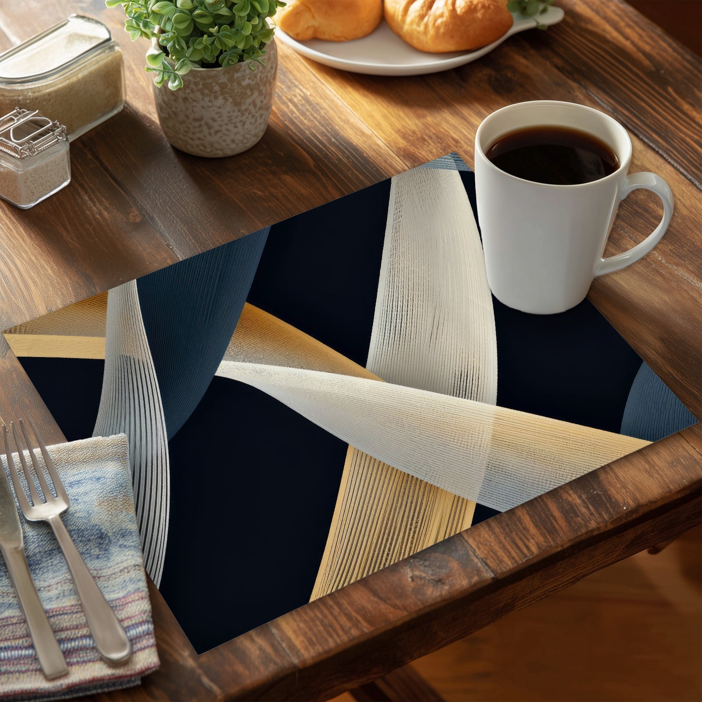 Ropes of Destiny - Beige Polyester Placemat for Home Decor