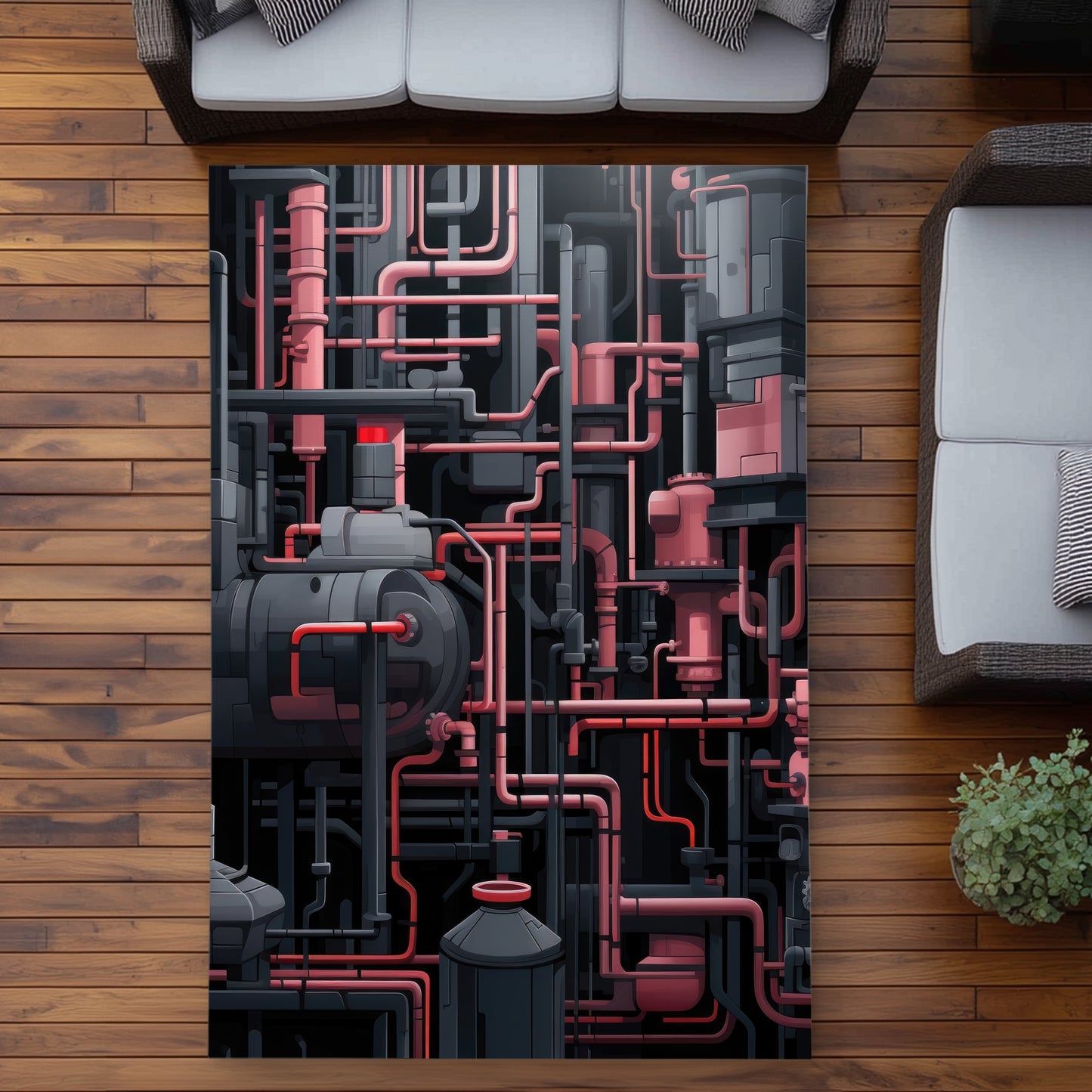 Dark Pipes Gray Outdoor Area Rug | Stylish Home Decor