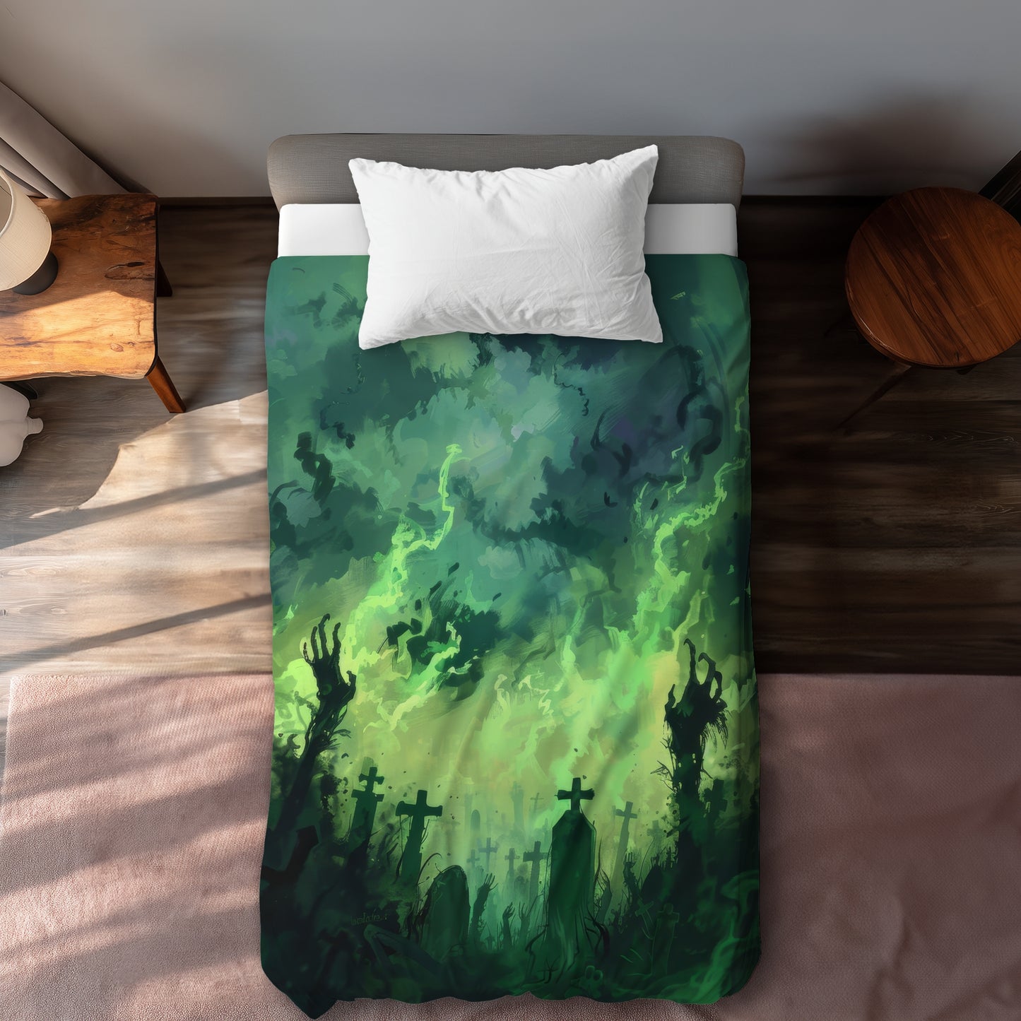 Reaching Hell Black Duvet Cover - Stylish Home Decor Accent