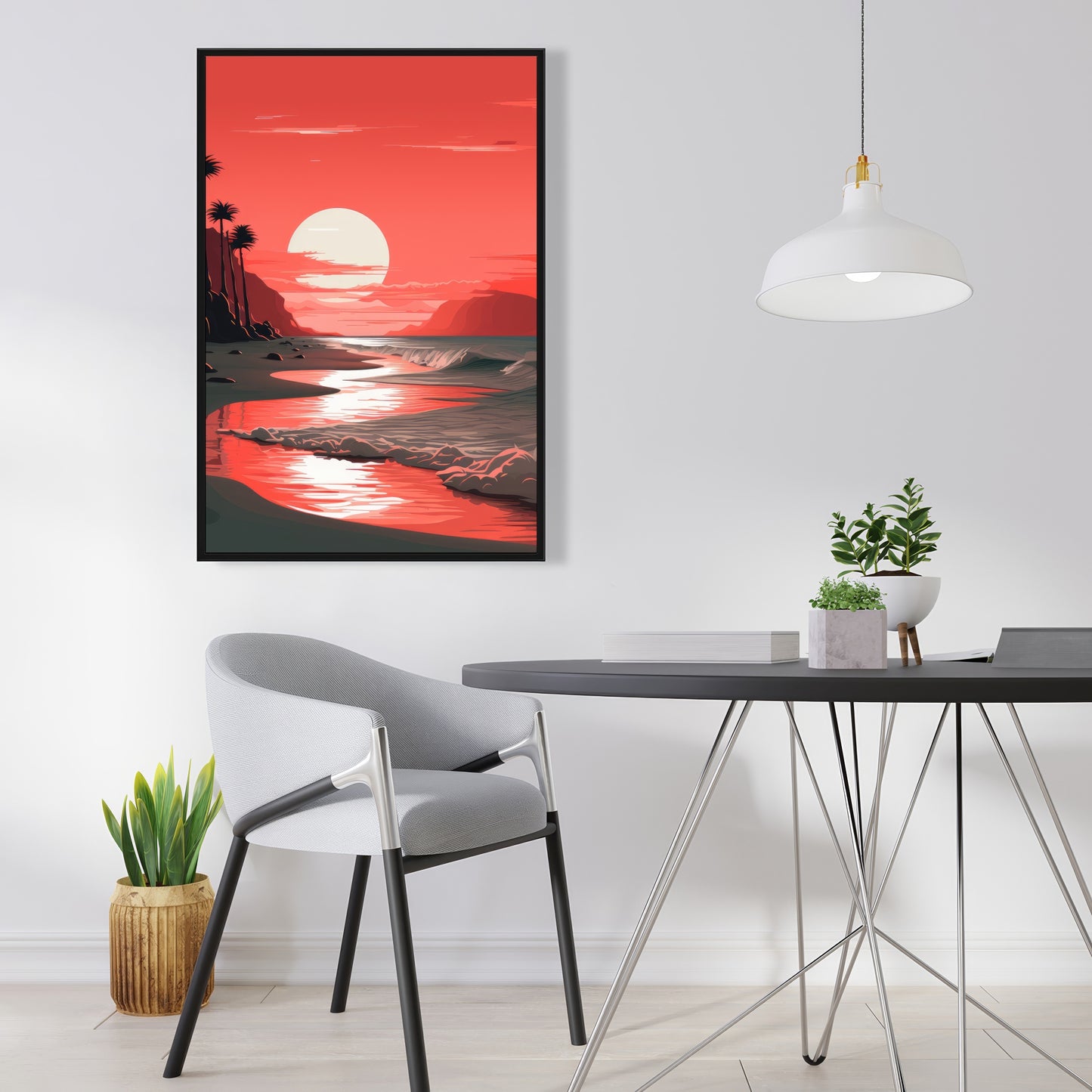 Blood sun - 36"x36" Framed canvas
