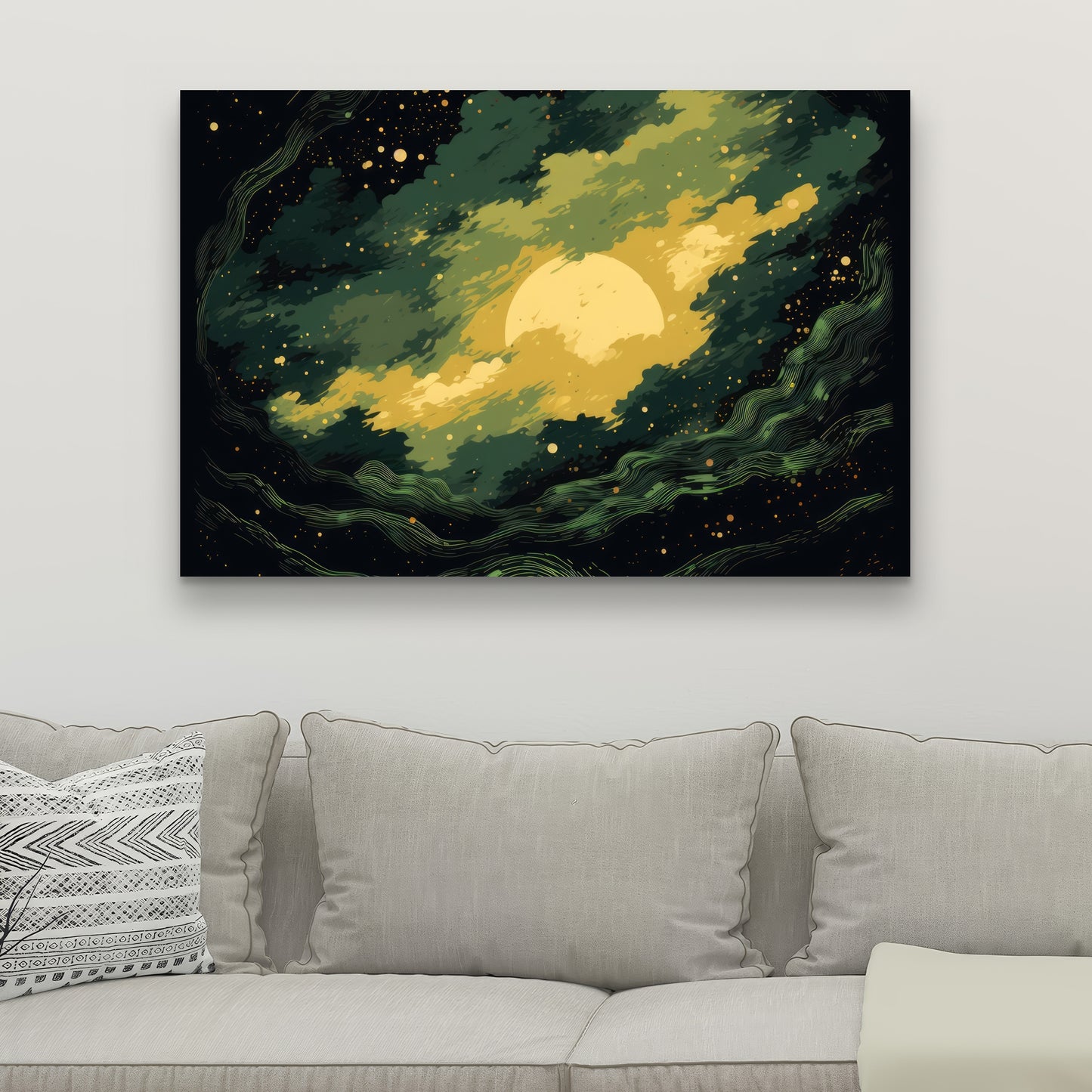 Cloudy Star - Yellow Canvas Home Decor for Bright Spaces