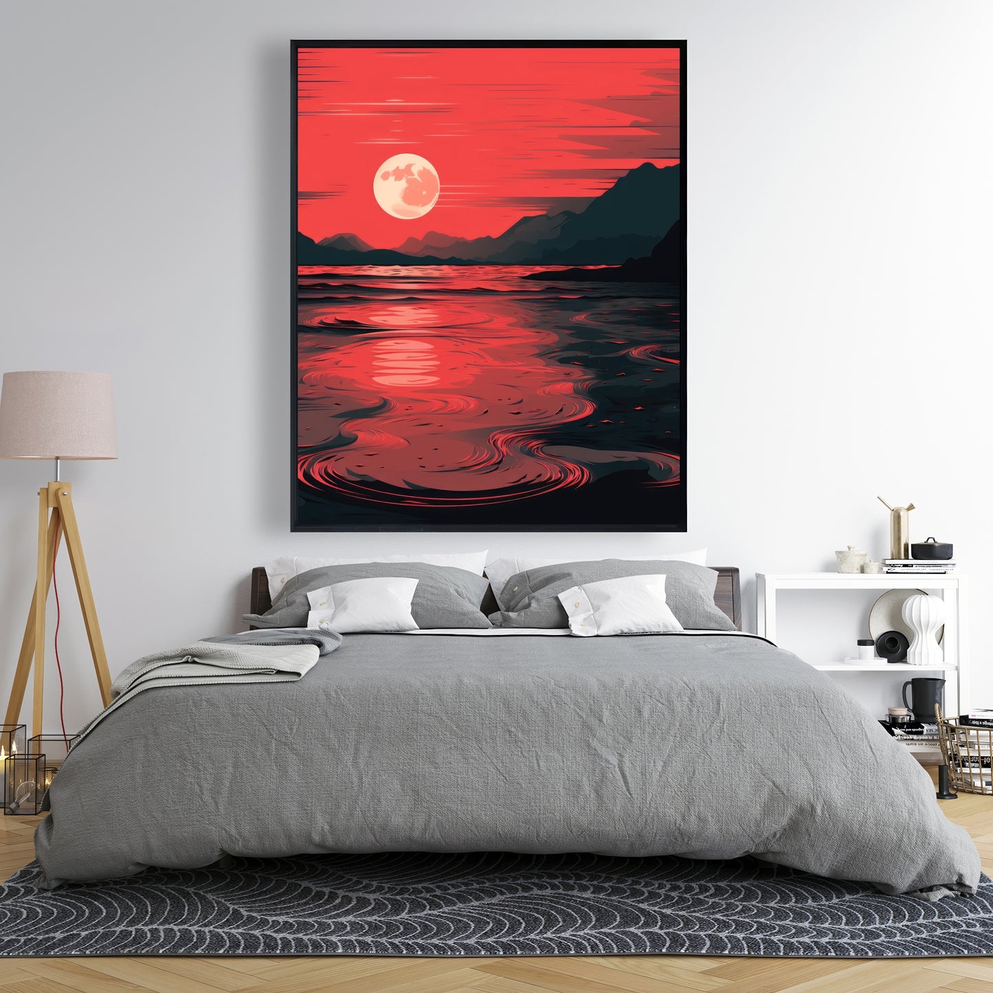 Bloody tides - Framed Canvas - Print on demand