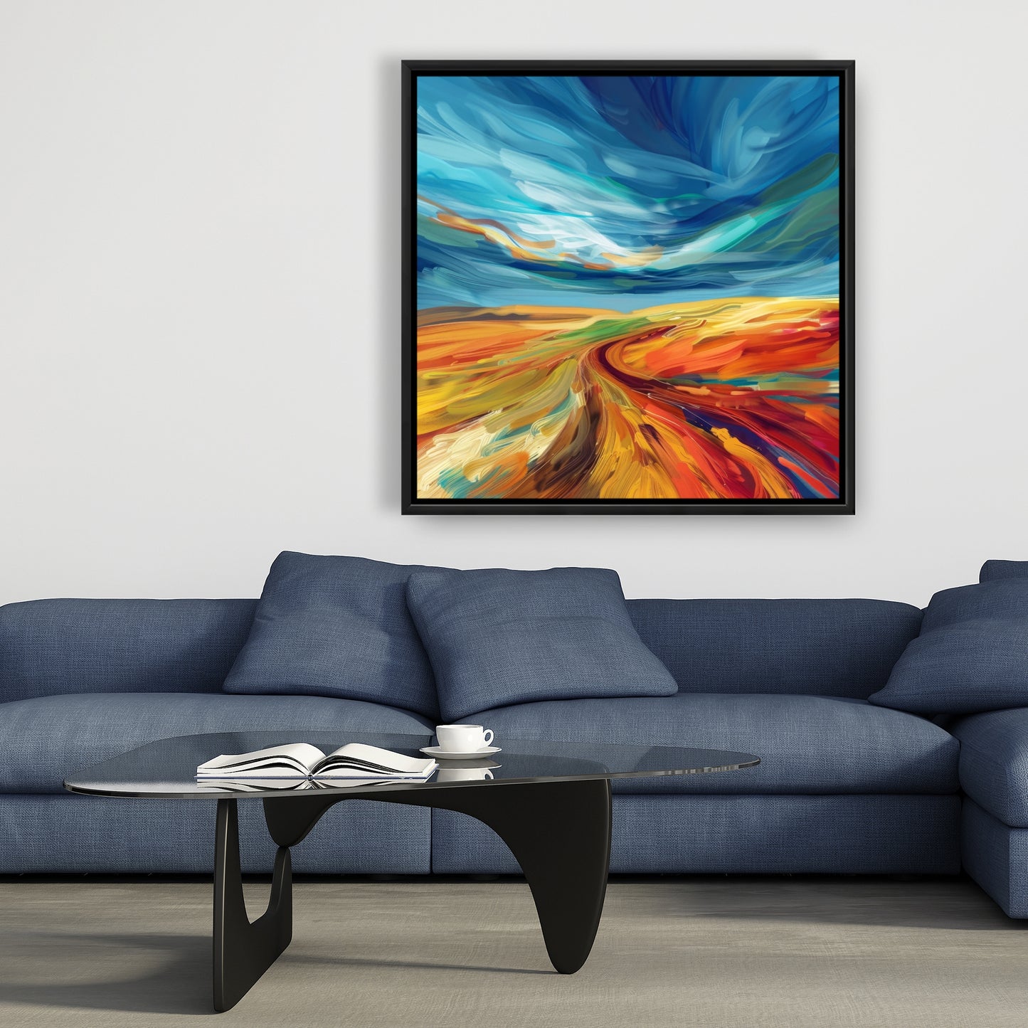Land flow - 36"x36" Framed canvas