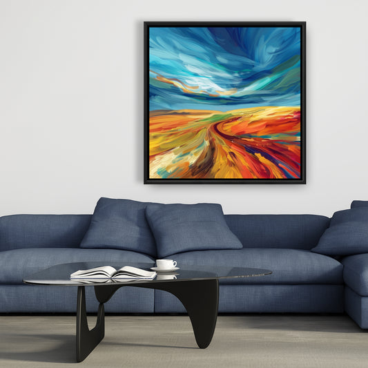 Land flow - Toile encadrée 36"x36"