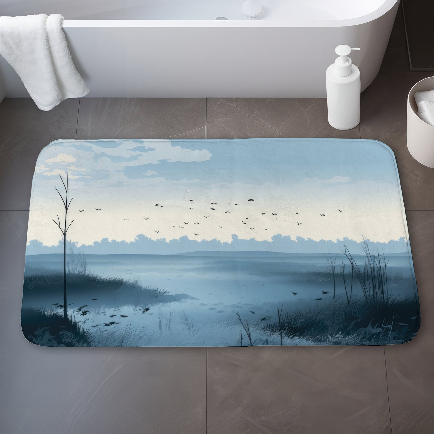Evening marsh - 17"x24" Bath mat
