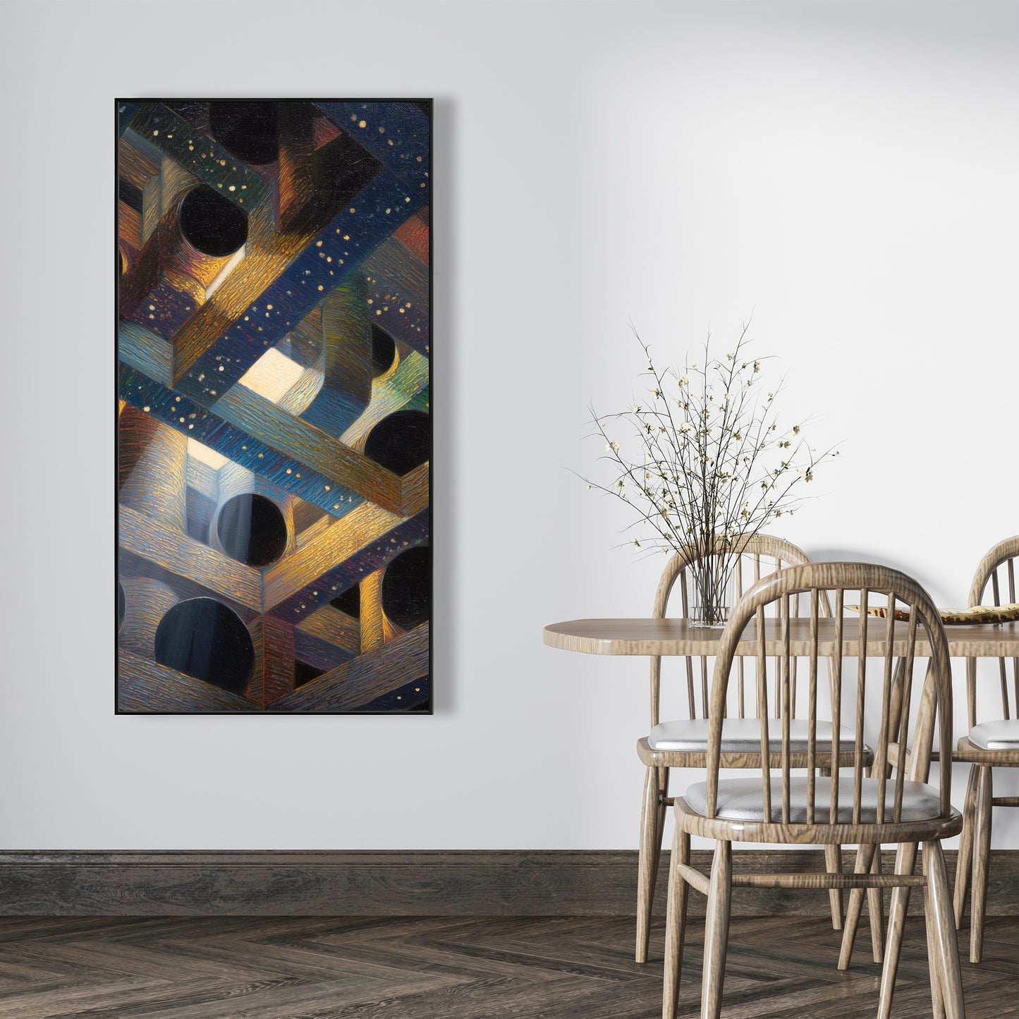 Pipe Dream - Blue Framed Canvas for Home Decor | Art Piece