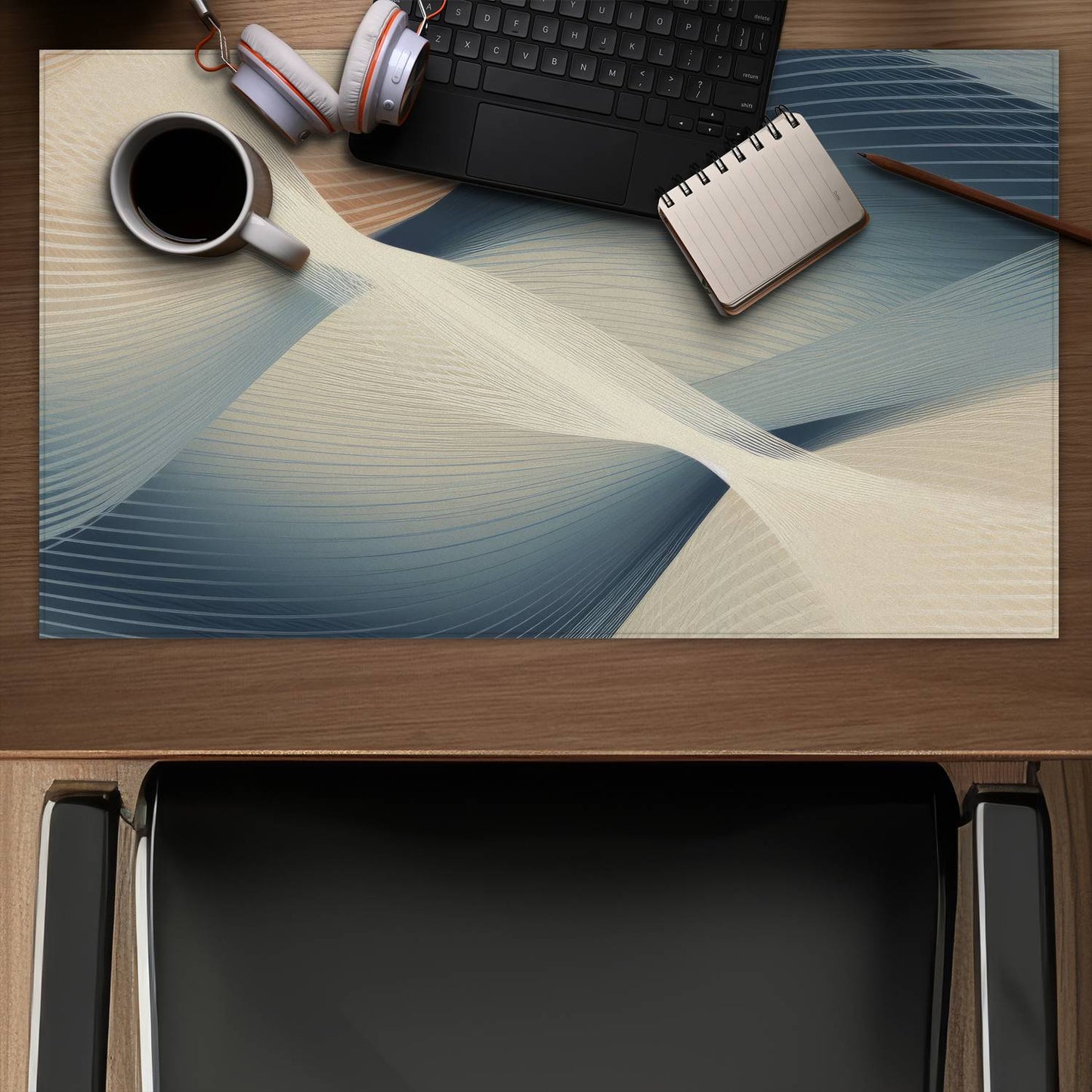 Heavenly threads White Desk Mat for Stylish Home Decor