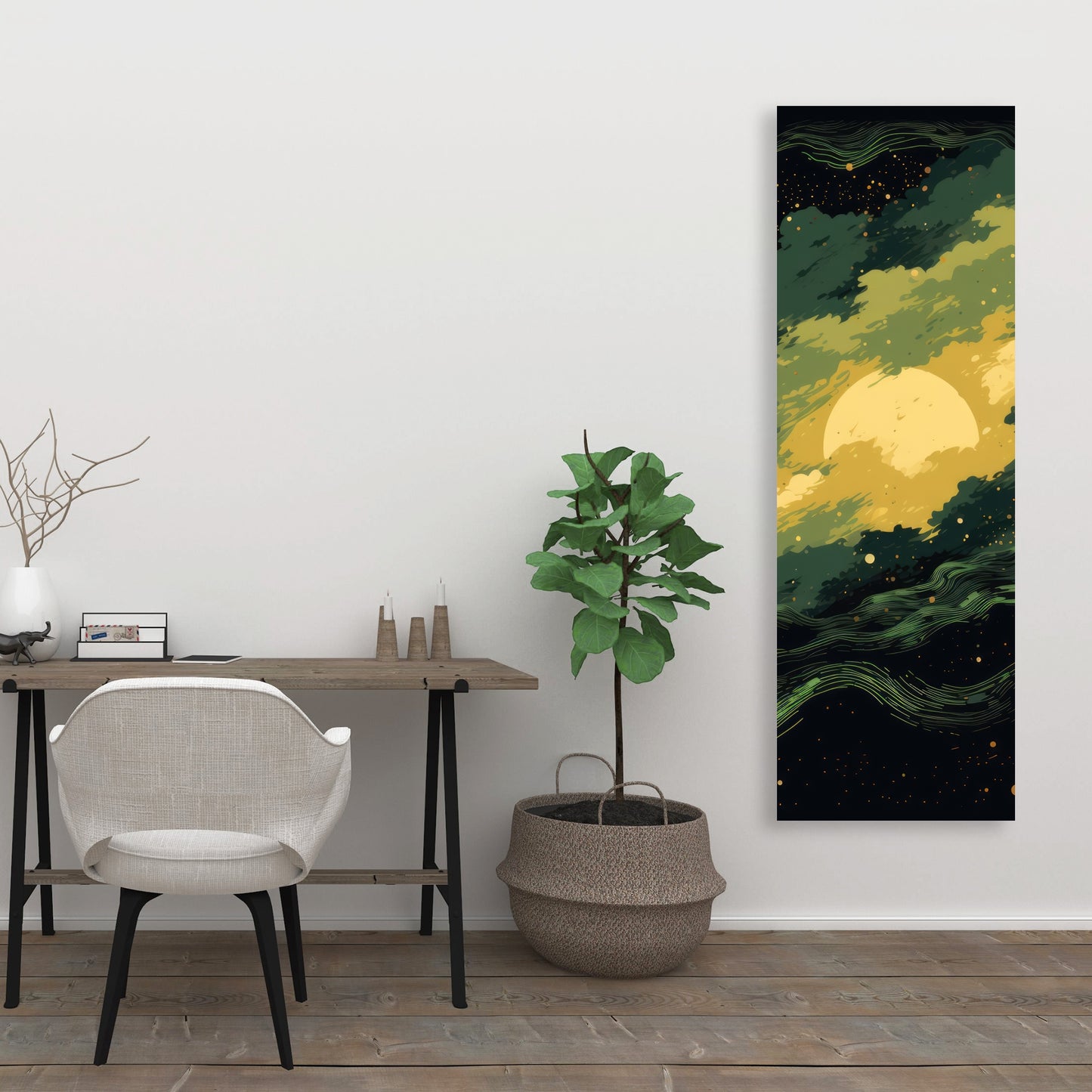 Cloudy Star - Yellow Canvas Home Decor for Bright Spaces