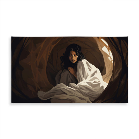 Warm embrace Brown Indoor Outdoor Tablecloth for Home Decor