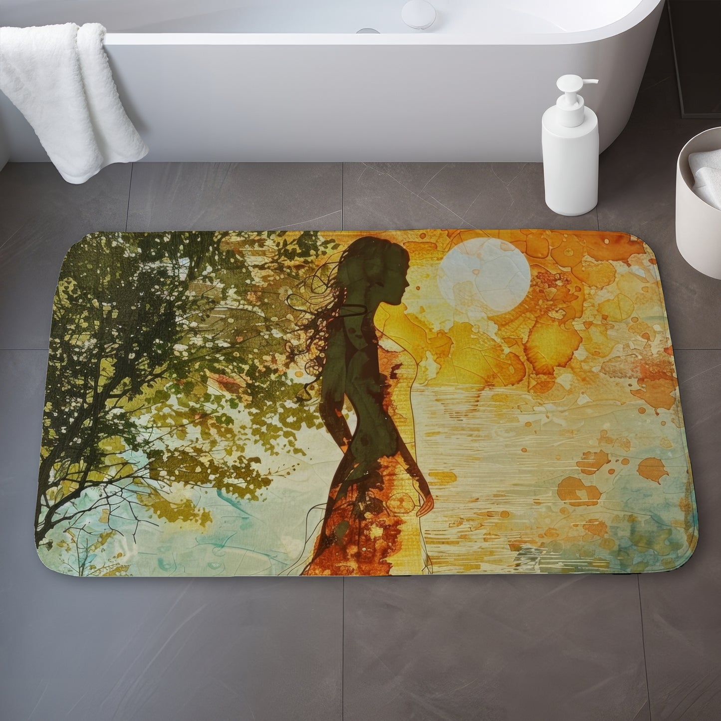 Peaceful sun - 17"x24" Bath mat