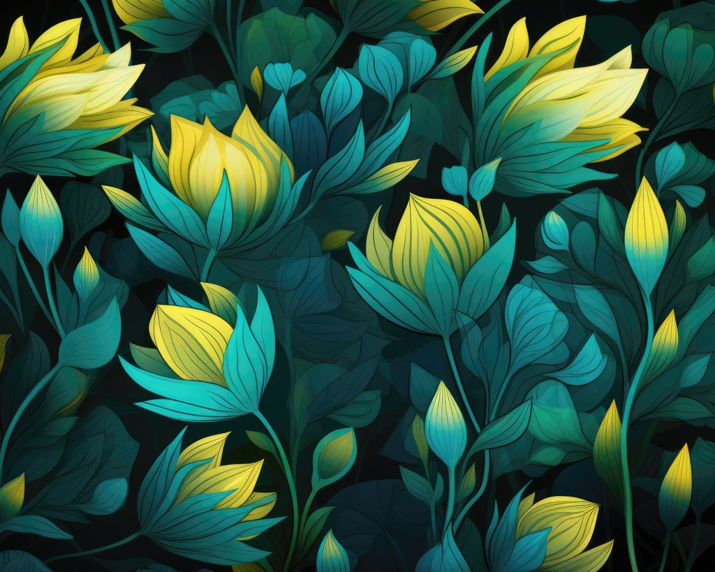 Intense Bloom Green Braided Polyester Placemat | Home Decor