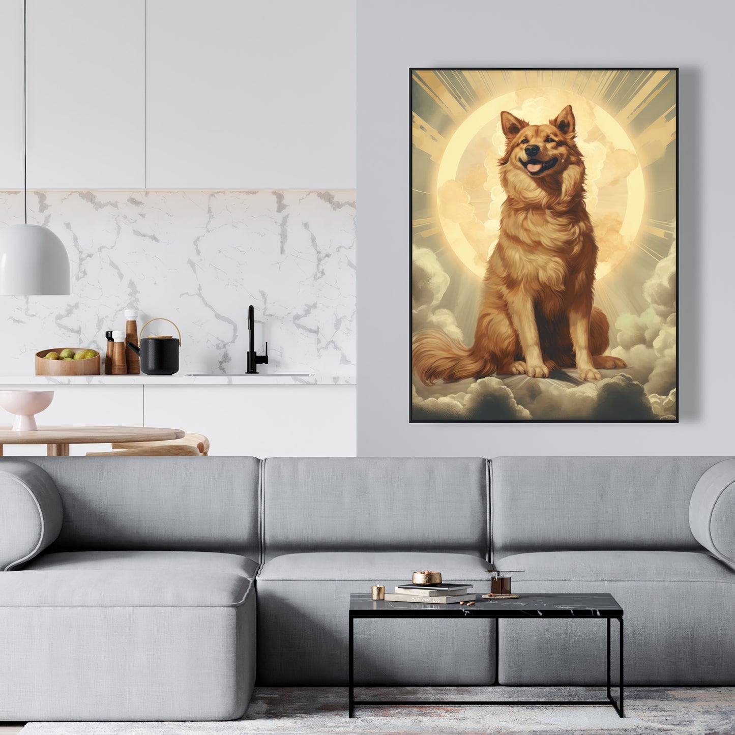 Man's best angel - 36"x36" Framed canvas