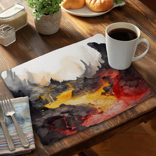 Hot and Flowing - Orange Braided Polyester Placemat | Home Decor