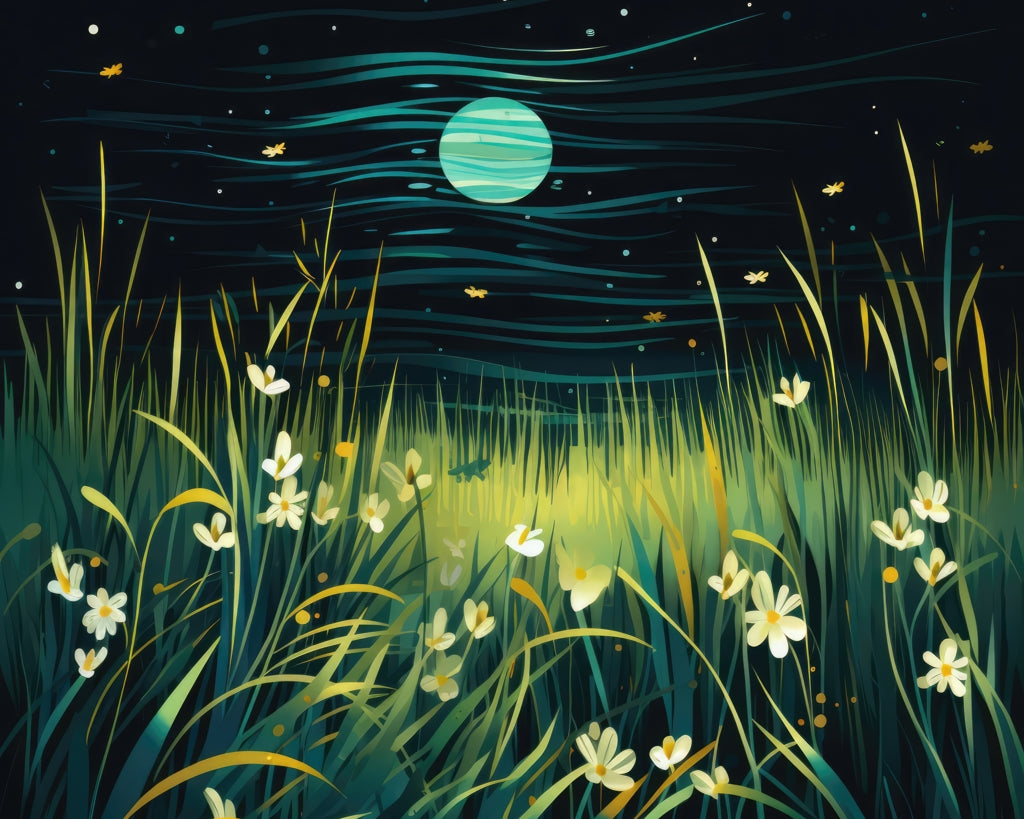 Windy night - Framed Canvas - Print on demand