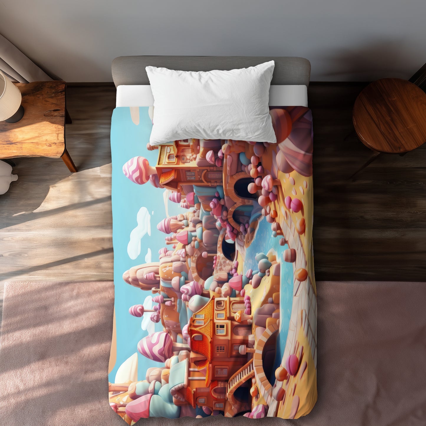 Sweet kingdom Pink Duvet Cover - Elegant Home Decor Upgrade