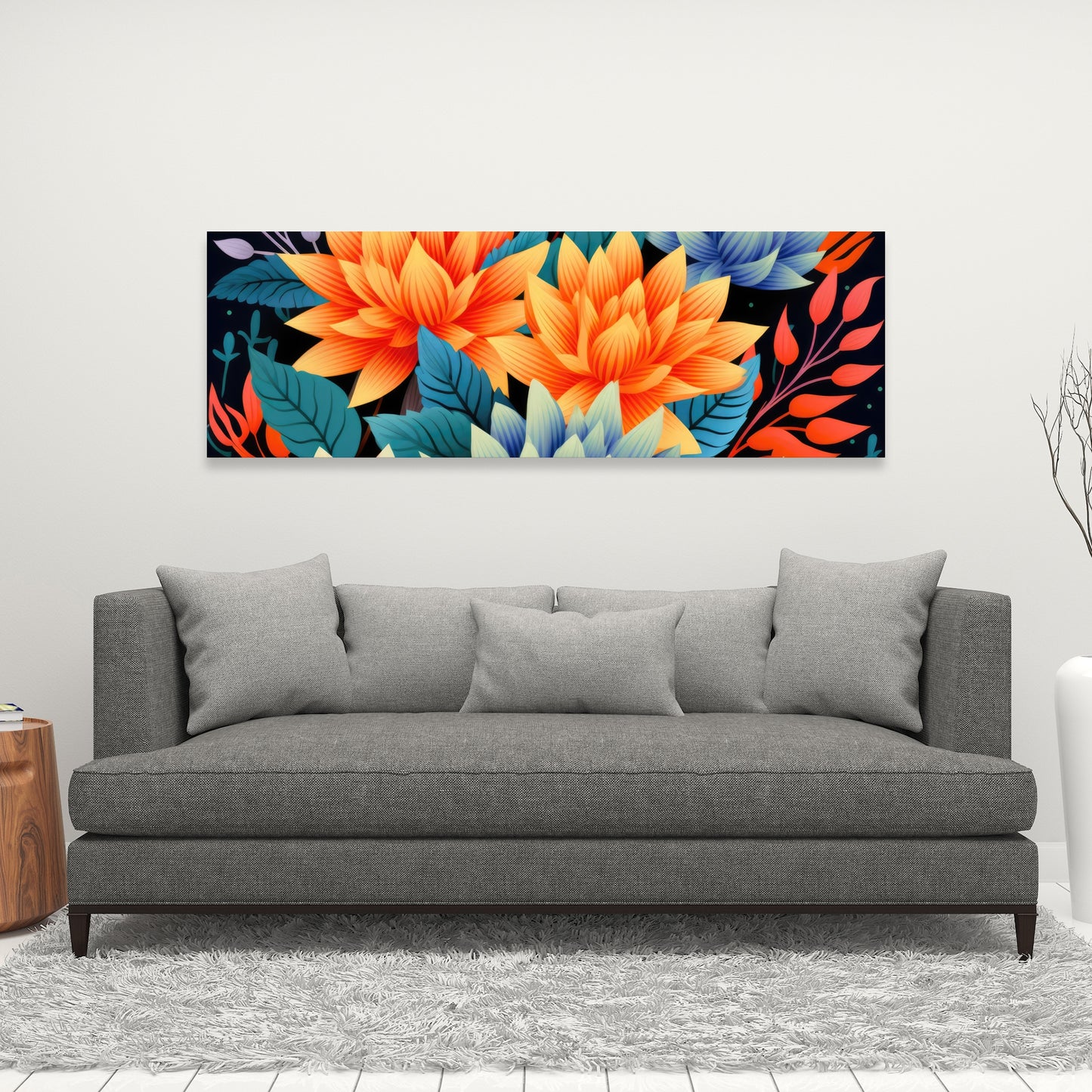 Color bouquet Turquoise Canvas for Stylish Home Decor