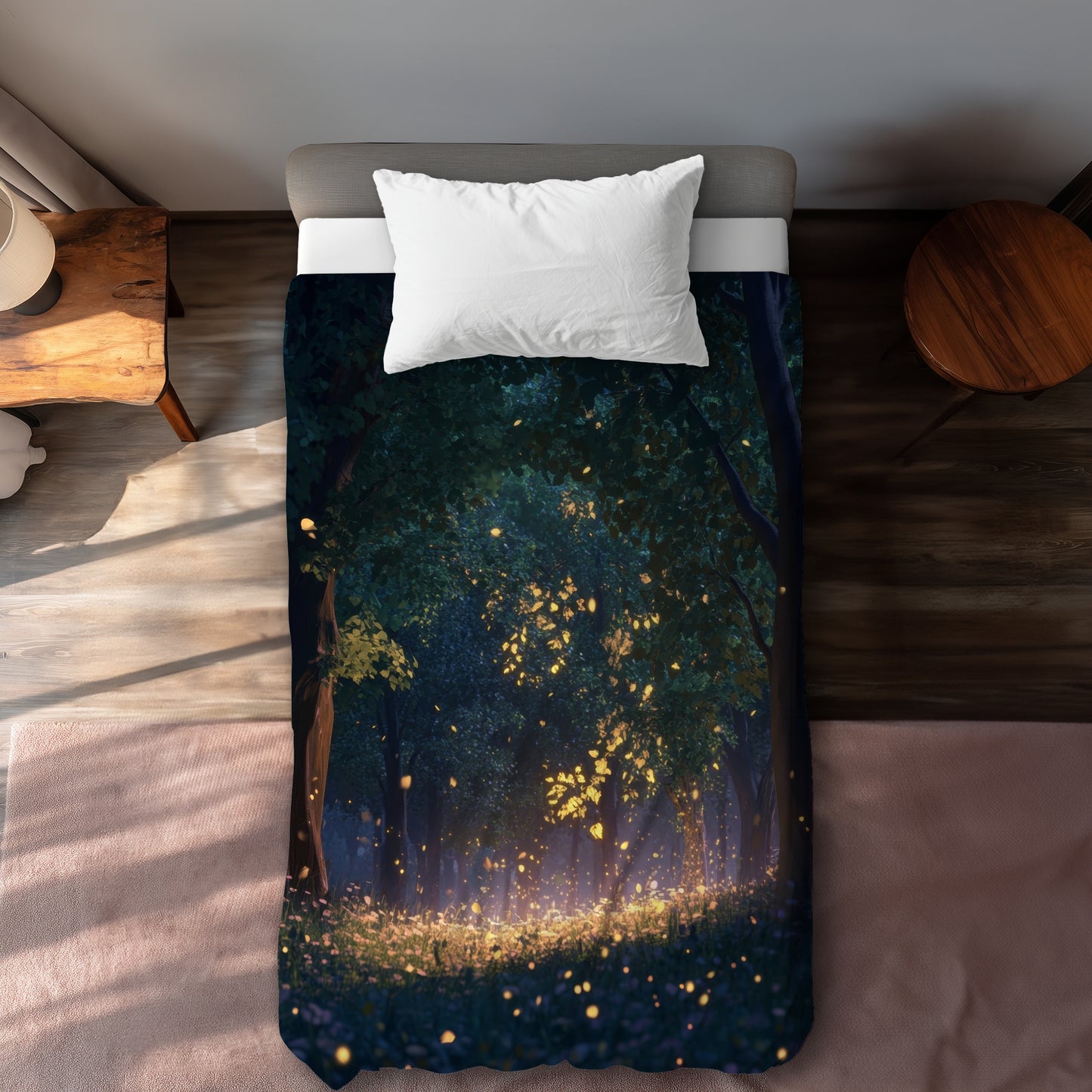 Housse de couette Feuilles Lumineuses | Linge de lit élégant pour la décoration intérieure
