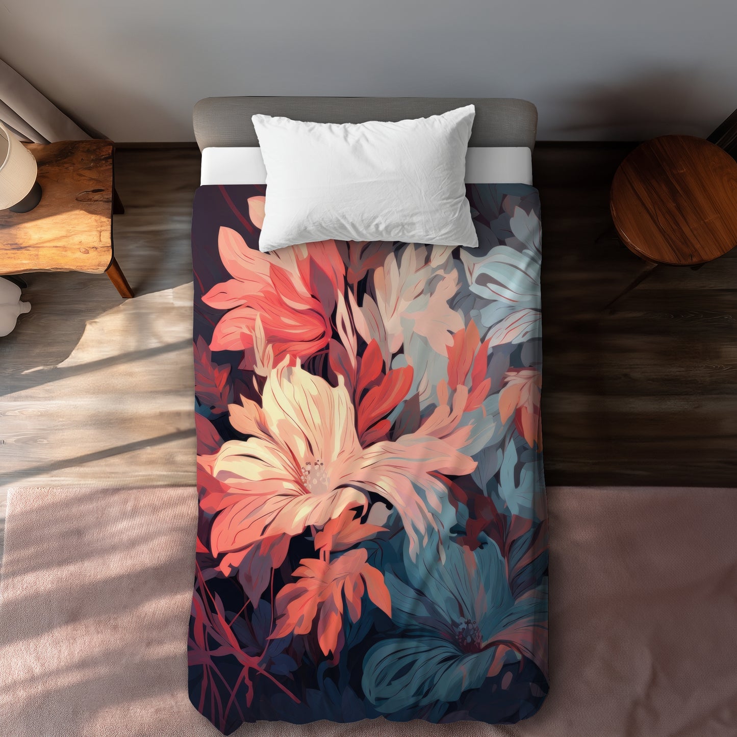 Silent charm Turquoise Duvet Cover - Elegant Home Decor