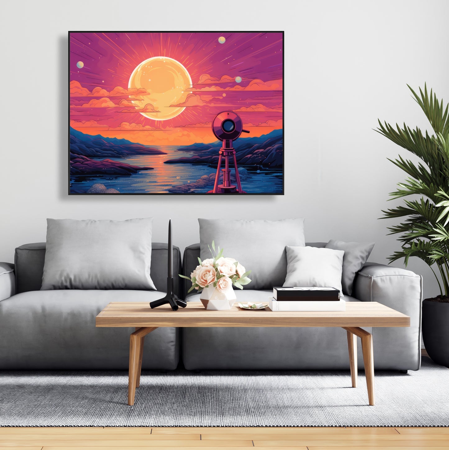 Measure the calm - 36"x36" Framed canvas