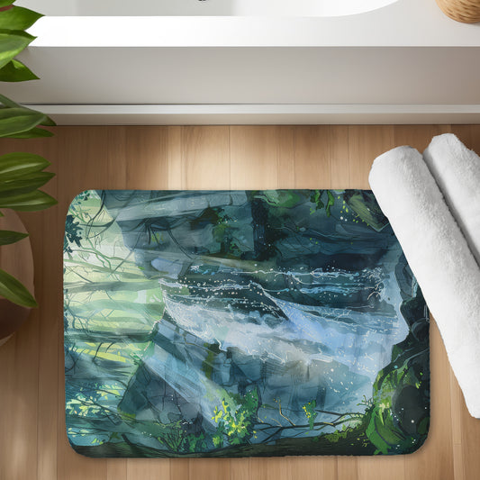 Sleeping fall Blue Bath Mat for Stylish Home Decor | Soft Comfort