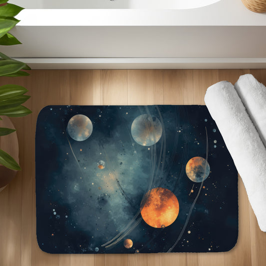Deep Exploration Orange Bath Mat | Stylish Home Decor