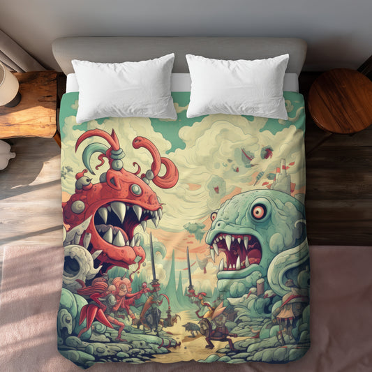 Two Titans Red Duvet Cover for Stylish Home Decor | Cozy Bedding