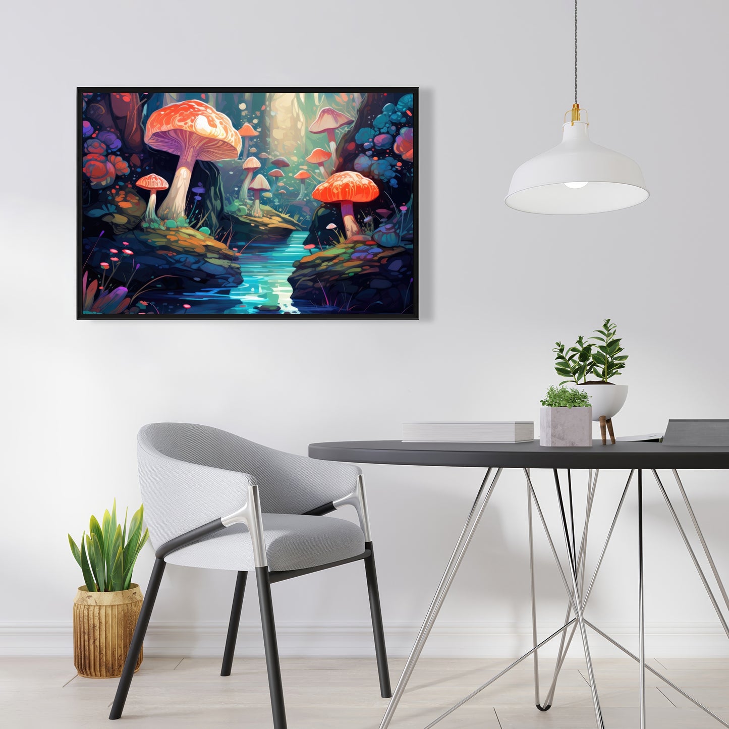 Whimsical forest - 36"x36" Framed canvas