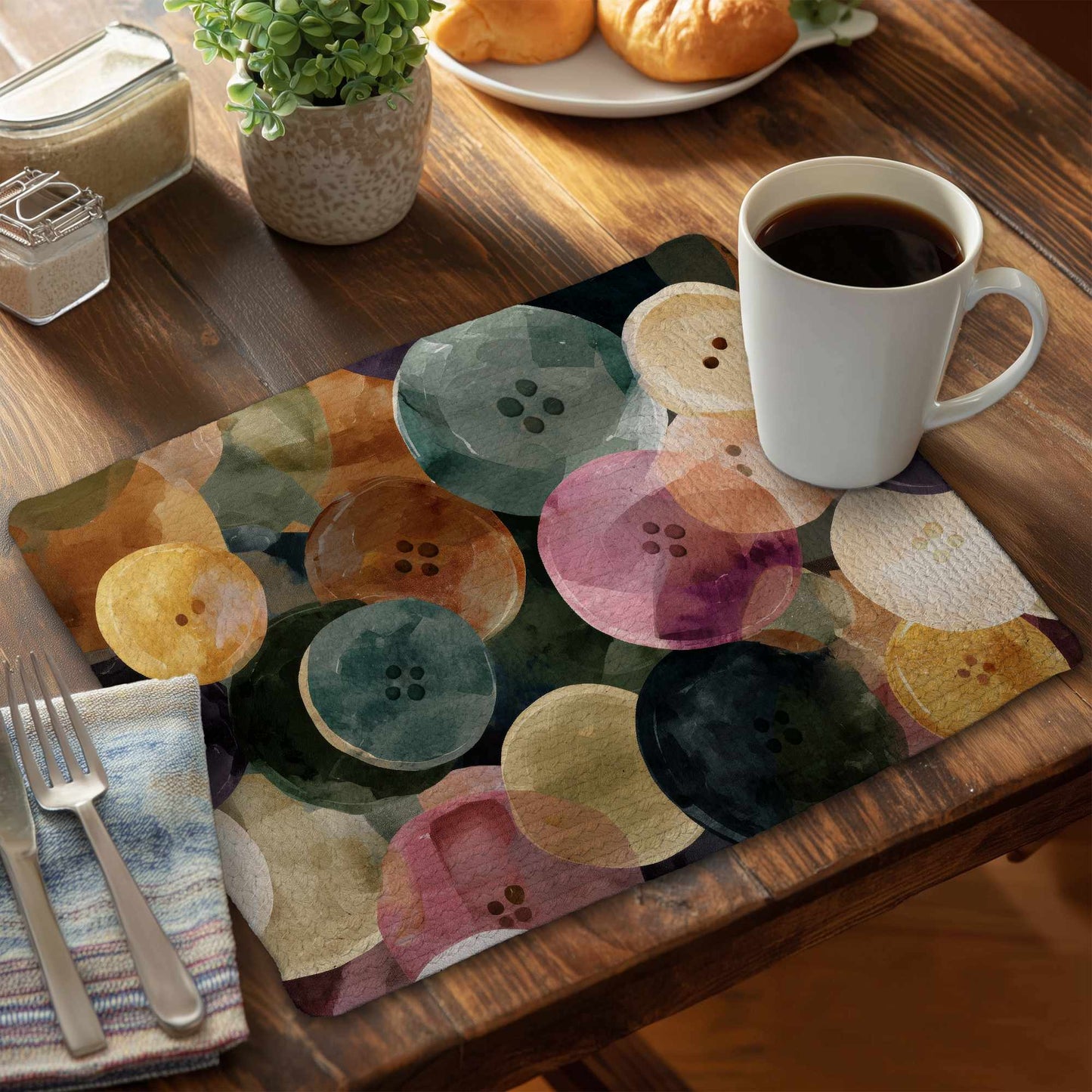 Set de table tressé coloré Bouton Dance pour la décoration intérieure