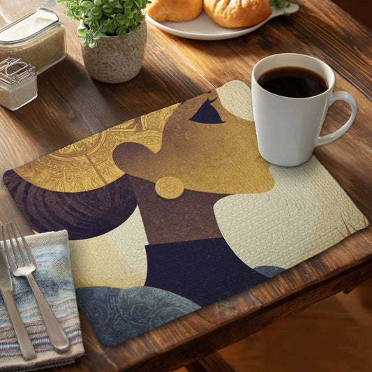 Golden Muse Profile Braided Placemat for Home Decor