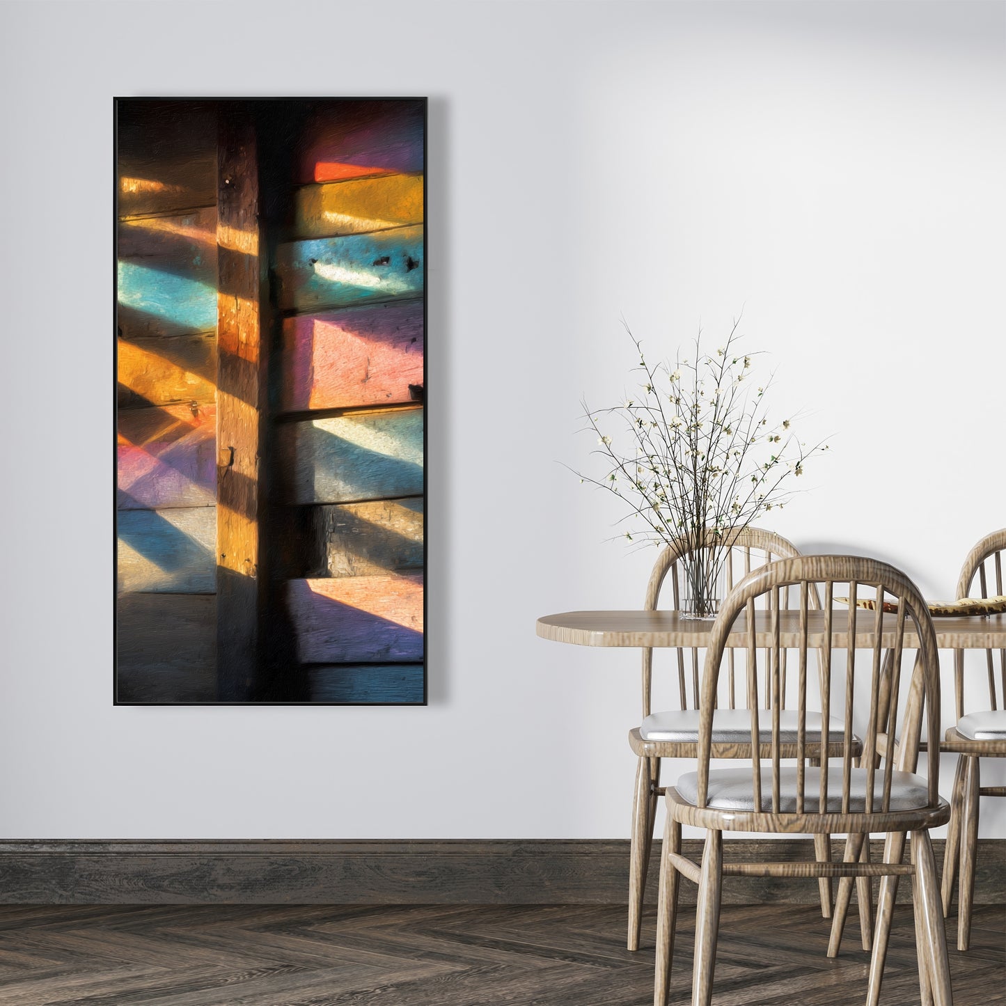 Casting Rainbows - Green Framed Canvas for Home Decor