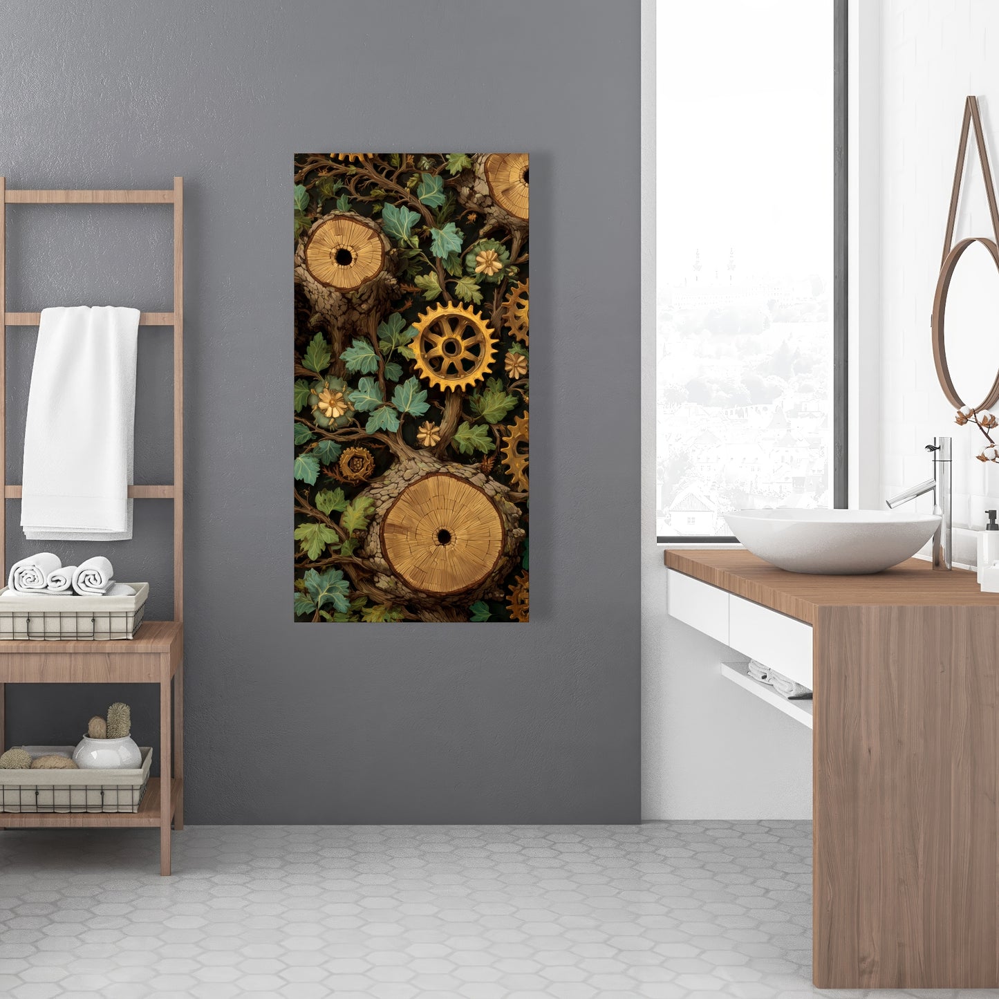Hiding gears - 24"x24" Canvas