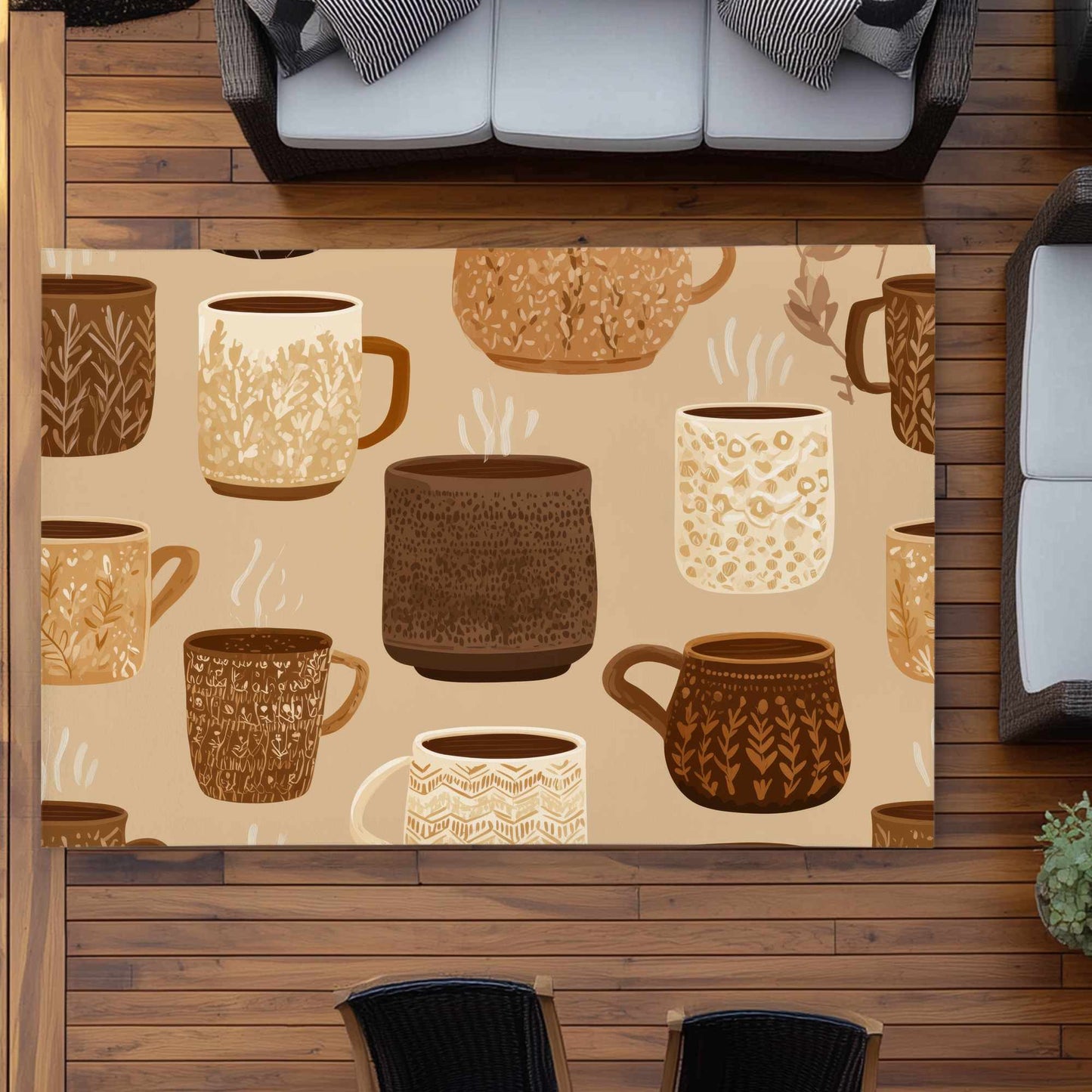 Tapis d'extérieur Cozy Cup Collection | Décoration élégante pour la maison