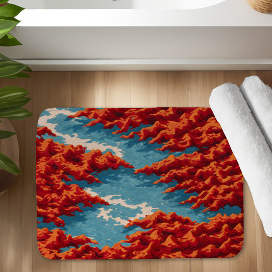 Red mounds - 17"x24" Bath mat
