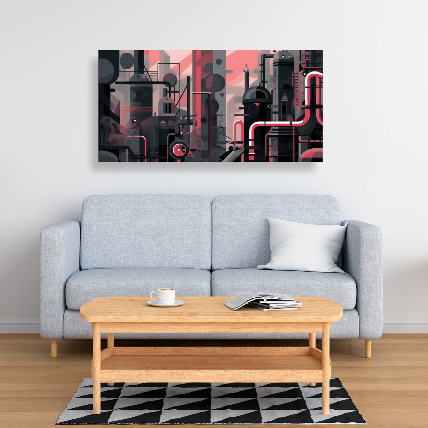 Industrial Empire - Red Canvas Art for Home Decor