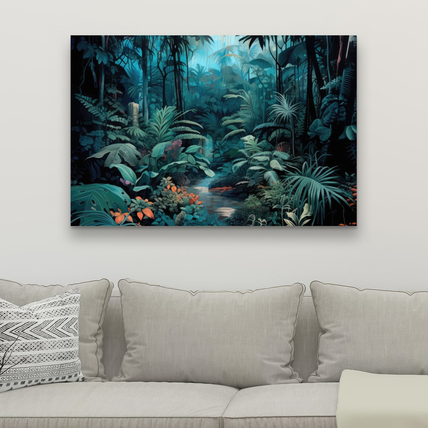 Deep in the jungle - Orange Canvas Art for Home Decor