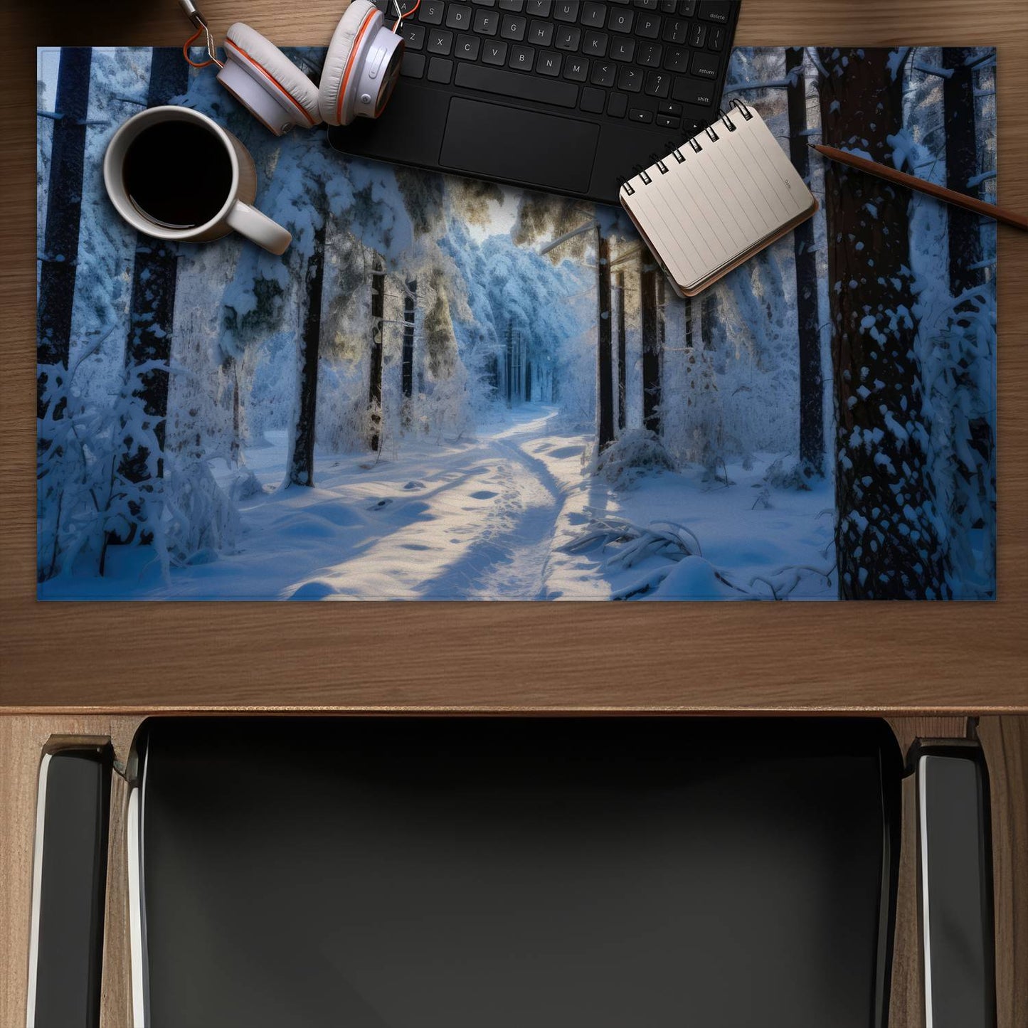 Snowy path - Desk Mat