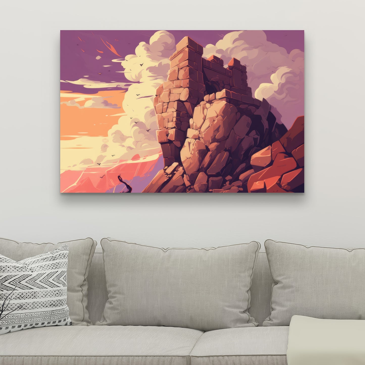 Standing Above - Coral Canvas Art for Elegant Home Decor