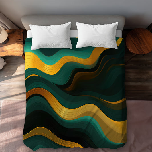 Golden Harmony Orange Duvet Cover - Stylish Home Decor