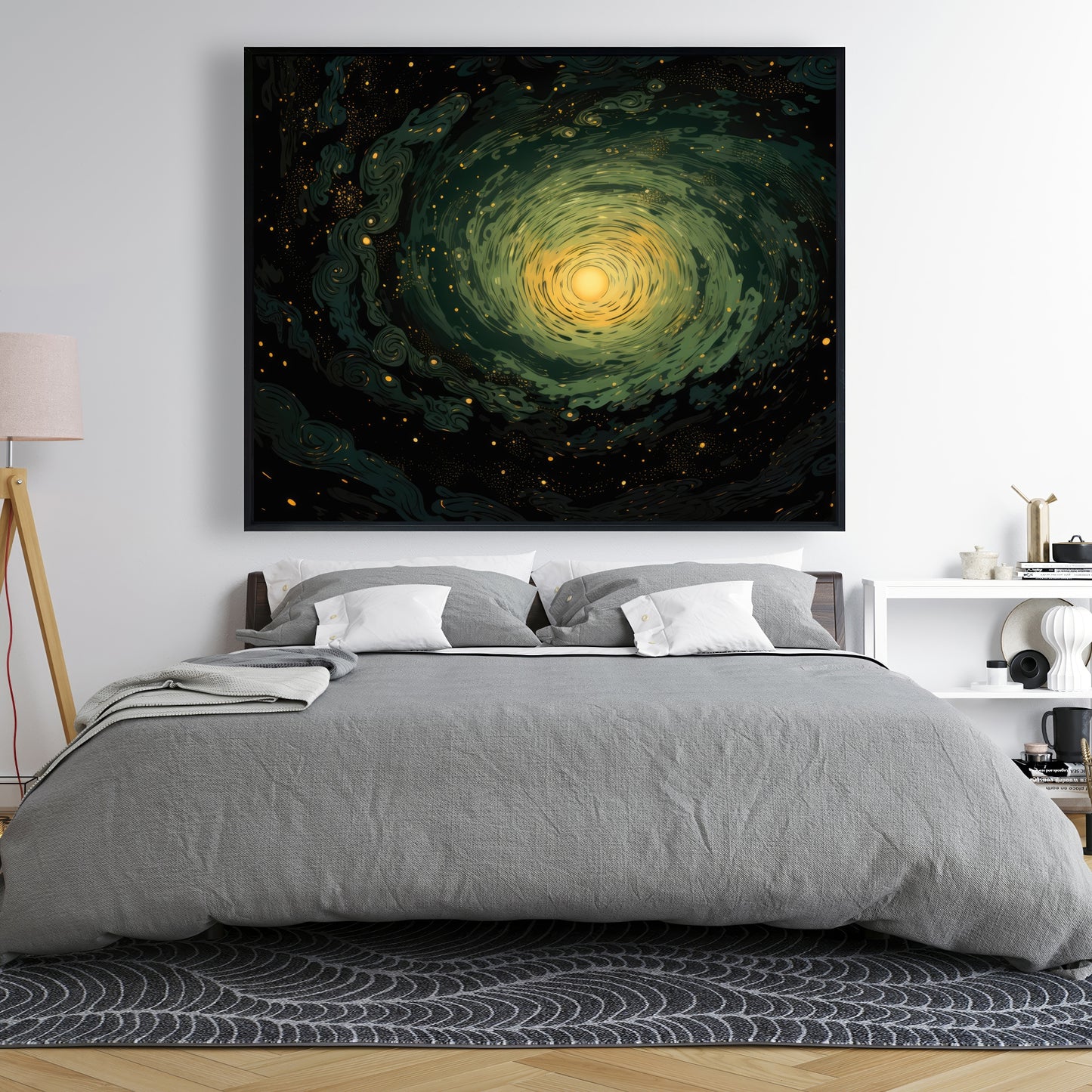 Swirling gases - Black framed canvas for home decor elegance