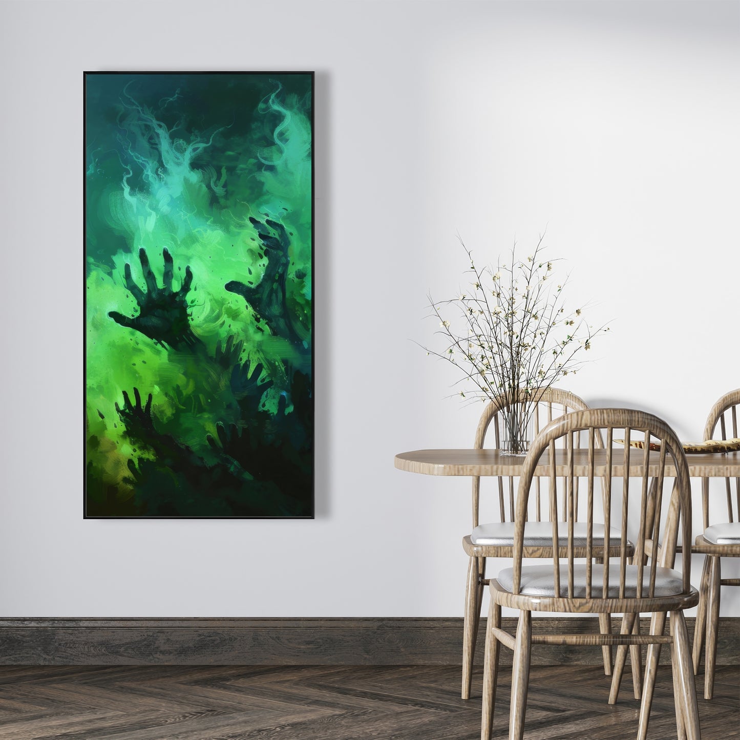 Hands of despair - 36"x36" Framed canvas