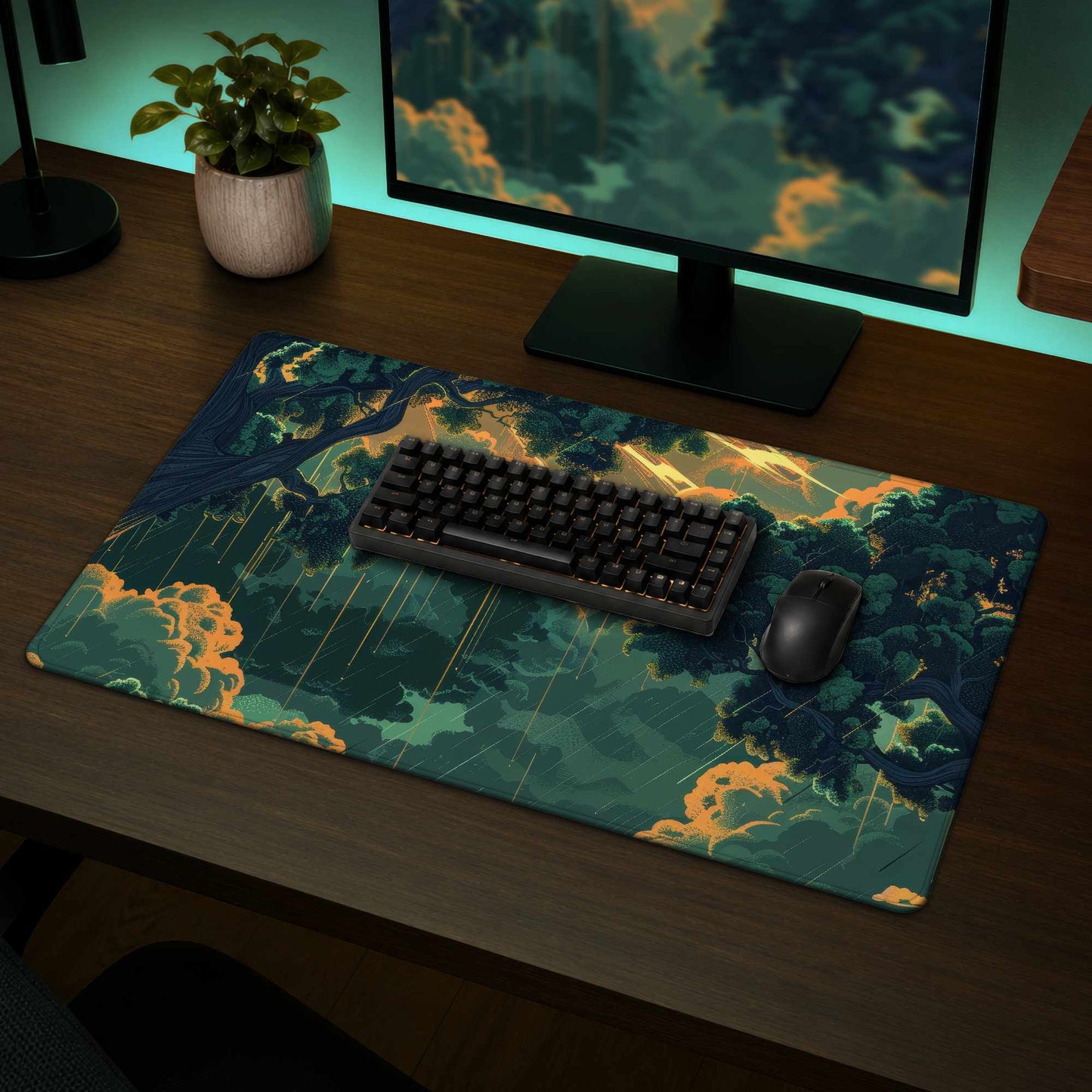 Drops Desk Mat - Stylish Home Decor Accessory for Desks