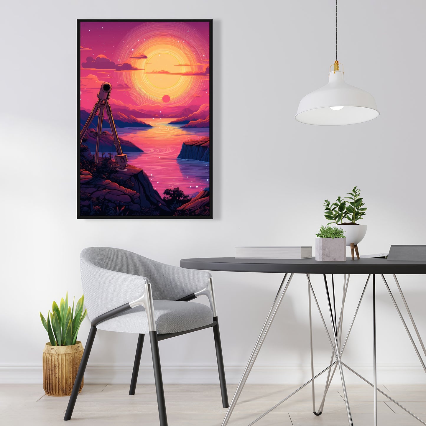 Skybound Yellow Framed Canvas | Stylish Home Decor Accent